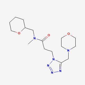 molecular formula C16H28N6O3 B3955680 N-methyl-3-[5-(4-morpholinylmethyl)-1H-tetrazol-1-yl]-N-(tetrahydro-2H-pyran-2-ylmethyl)propanamide 