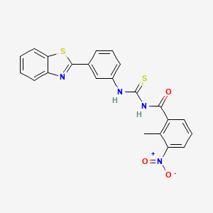 N-({[3-(1,3-benzothiazol-2-yl)phenyl]amino}carbonothioyl)-2-methyl-3-nitrobenzamide