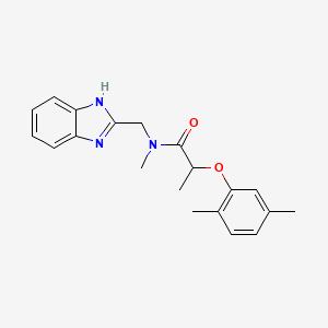 molecular formula C20H23N3O2 B3955734 N-(1H-benzimidazol-2-ylmethyl)-2-(2,5-dimethylphenoxy)-N-methylpropanamide 