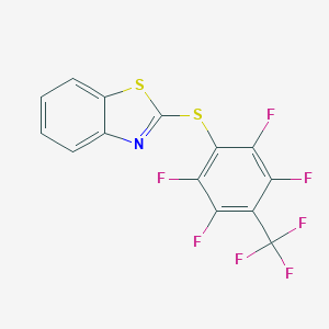 molecular formula C14H4F7NS2 B395574 2-{[2,3,5,6-Tetrafluoro-4-(trifluoromethyl)phenyl]sulfanyl}-1,3-benzothiazole 