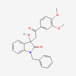 molecular formula C25H23NO5 B3955743 1-benzyl-3-[2-(3,4-dimethoxyphenyl)-2-oxoethyl]-3-hydroxy-1,3-dihydro-2H-indol-2-one 