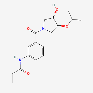 molecular formula C17H24N2O4 B3955749 N-(3-{[(3S*,4S*)-3-hydroxy-4-isopropoxypyrrolidin-1-yl]carbonyl}phenyl)propanamide 