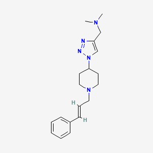 molecular formula C19H27N5 B3955760 N,N-dimethyl-1-(1-{1-[(2E)-3-phenylprop-2-en-1-yl]piperidin-4-yl}-1H-1,2,3-triazol-4-yl)methanamine 