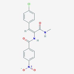 molecular formula C17H14ClN3O4 B395577 N-[2-(4-Chloro-phenyl)-1-methylcarbamoyl-vinyl]-4-nitro-benzamide 