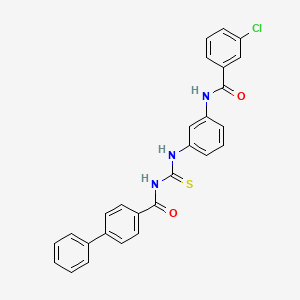 molecular formula C27H20ClN3O2S B3955771 N-[({3-[(3-chlorobenzoyl)amino]phenyl}amino)carbonothioyl]-4-biphenylcarboxamide 