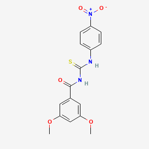 molecular formula C16H15N3O5S B3955787 3,5-dimethoxy-N-{[(4-nitrophenyl)amino]carbonothioyl}benzamide 