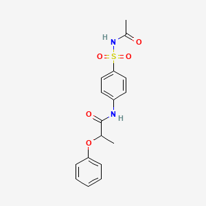 molecular formula C17H18N2O5S B3955806 N-{4-[(acetylamino)sulfonyl]phenyl}-2-phenoxypropanamide 