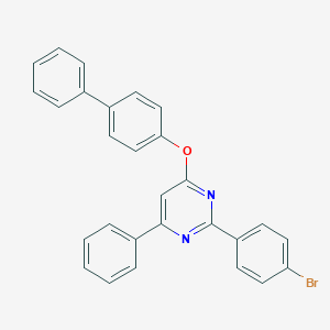molecular formula C28H19BrN2O B395582 4-(Biphenyl-4-yloxy)-2-(4-bromophenyl)-6-phenylpyrimidine 