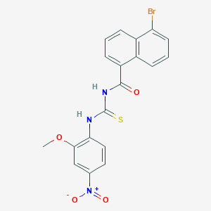 molecular formula C19H14BrN3O4S B3955823 5-bromo-N-{[(2-methoxy-4-nitrophenyl)amino]carbonothioyl}-1-naphthamide 