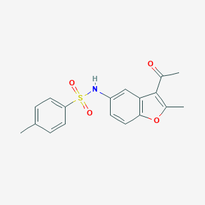 molecular formula C18H17NO4S B395583 N-(3-acetyl-2-methyl-1-benzofuran-5-yl)-4-methylbenzenesulfonamide CAS No. 49793-88-6