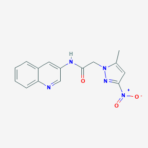 molecular formula C15H13N5O3 B395584 2-(5-Methyl-3-nitro-pyrazol-1-yl)-N-quinolin-3-yl-acetamide 