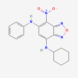 molecular formula C18H19N5O3 B3955845 N~4~-cyclohexyl-7-nitro-N~6~-phenyl-2,1,3-benzoxadiazole-4,6-diamine 