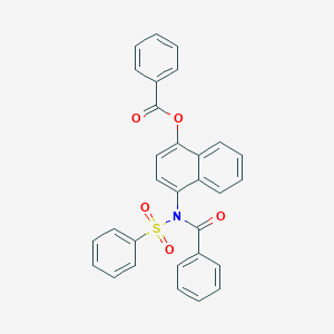 molecular formula C30H21NO5S B395585 Benzoic acid 4-(benzenesulfonyl-benzoyl-amino)-naphthalen-1-yl ester 