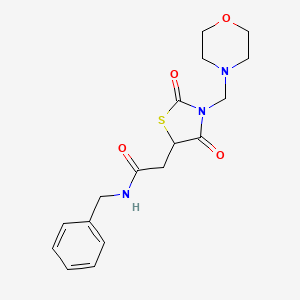 molecular formula C17H21N3O4S B3955855 N-benzyl-2-[3-(4-morpholinylmethyl)-2,4-dioxo-1,3-thiazolidin-5-yl]acetamide 