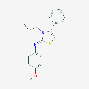 molecular formula C19H18N2OS B395587 N-[3-Allyl-4-phenylthiazole-2(3H)-ylidene]-4-methoxyaniline 