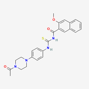 molecular formula C25H26N4O3S B3955879 N-({[4-(4-acetyl-1-piperazinyl)phenyl]amino}carbonothioyl)-3-methoxy-2-naphthamide 