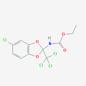 molecular formula C11H9Cl4NO4 B395589 ethyl N-[5-chloro-2-(trichloromethyl)-1,3-benzodioxol-2-yl]carbamate 