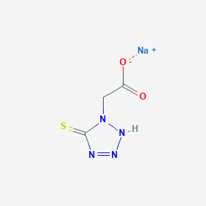 molecular formula C3H3N4NaO2S B039559 1H-Tetrazole-1-acetic acid, 2,5-dihydro-5-thioxo-, monosodium salt CAS No. 113221-74-2