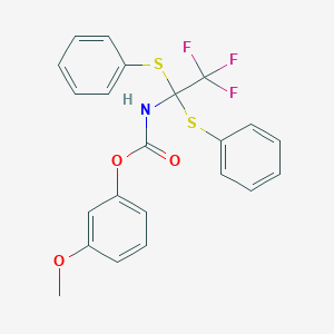 molecular formula C22H18F3NO3S2 B395591 3-Methoxyphenyl 2,2,2-trifluoro-1,1-bis(phenylsulfanyl)ethylcarbamate 