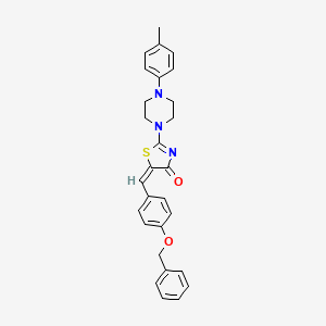 molecular formula C28H27N3O2S B3955911 5-[4-(benzyloxy)benzylidene]-2-[4-(4-methylphenyl)-1-piperazinyl]-1,3-thiazol-4(5H)-one 