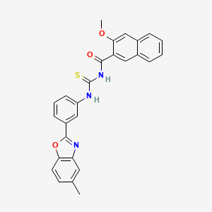 3-methoxy-N-({[3-(5-methyl-1,3-benzoxazol-2-yl)phenyl]amino}carbonothioyl)-2-naphthamide