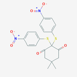 molecular formula C20H18N2O6S2 B395597 5,5-Dimethyl-2,2-bis[(4-nitrophenyl)sulfanyl]cyclohexane-1,3-dione CAS No. 352209-28-0