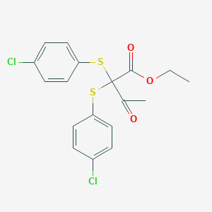 molecular formula C18H16Cl2O3S2 B395598 Ethyl 2,2-bis[(4-chlorophenyl)sulfanyl]-3-oxobutanoate CAS No. 380344-03-6