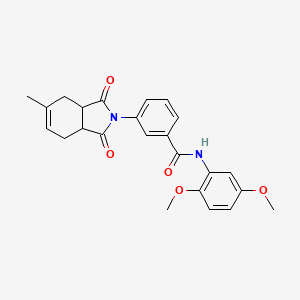 molecular formula C24H24N2O5 B3955982 N-(2,5-dimethoxyphenyl)-3-(5-methyl-1,3-dioxo-1,3,3a,4,7,7a-hexahydro-2H-isoindol-2-yl)benzamide 