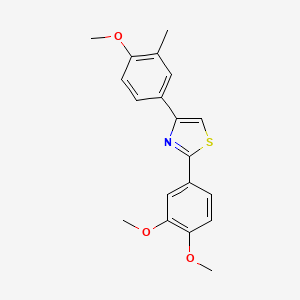 molecular formula C19H19NO3S B3955989 2-(3,4-dimethoxyphenyl)-4-(4-methoxy-3-methylphenyl)-1,3-thiazole 