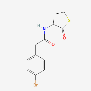 molecular formula C12H12BrNO2S B3956014 2-(4-bromophenyl)-N-(2-oxotetrahydro-3-thienyl)acetamide 