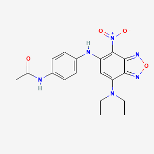 molecular formula C18H20N6O4 B3956025 N-(4-{[7-(diethylamino)-4-nitro-2,1,3-benzoxadiazol-5-yl]amino}phenyl)acetamide 