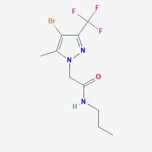 molecular formula C10H13BrF3N3O B395603 2-(4-Bromo-5-methyl-3-trifluoromethyl-pyrazol-1-yl)-N-propyl-acetamide 