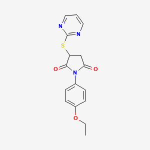 1-(4-ethoxyphenyl)-3-(2-pyrimidinylthio)-2,5-pyrrolidinedione