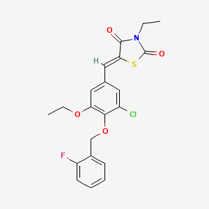 5-{3-chloro-5-ethoxy-4-[(2-fluorobenzyl)oxy]benzylidene}-3-ethyl-1,3-thiazolidine-2,4-dione