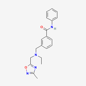 molecular formula C20H22N4O2 B3956049 3-({ethyl[(3-methyl-1,2,4-oxadiazol-5-yl)methyl]amino}methyl)-N-phenylbenzamide 