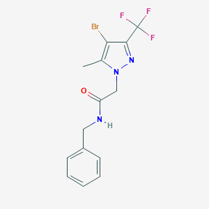 molecular formula C14H13BrF3N3O B395609 N-benzyl-2-[4-bromo-5-methyl-3-(trifluoromethyl)-1H-pyrazol-1-yl]acetamide 