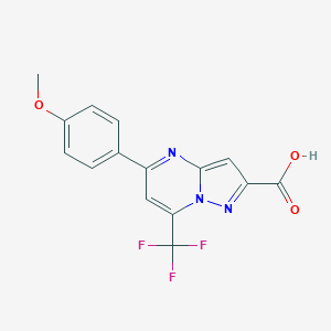 molecular formula C15H10F3N3O3 B395611 5-(4-Methoxyphenyl)-7-(trifluoromethyl)pyrazolo[1,5-a]pyrimidine-2-carboxylic acid CAS No. 310451-80-0