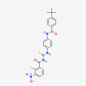 molecular formula C26H26N4O4S B3956121 N-[({4-[(4-tert-butylbenzoyl)amino]phenyl}amino)carbonothioyl]-2-methyl-3-nitrobenzamide 