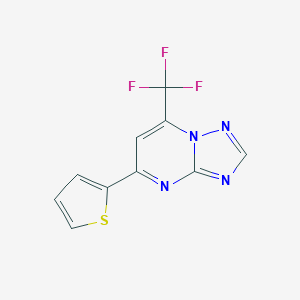 molecular formula C10H5F3N4S B395618 5-Thiophen-2-yl-7-(trifluoromethyl)-[1,2,4]triazolo[1,5-a]pyrimidine CAS No. 299405-39-3
