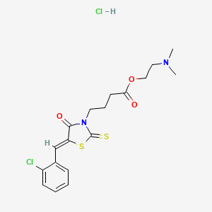 molecular formula C18H22Cl2N2O3S2 B3956199 2-(dimethylamino)ethyl 4-[5-(2-chlorobenzylidene)-4-oxo-2-thioxo-1,3-thiazolidin-3-yl]butanoate hydrochloride 