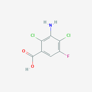 molecular formula C7H4Cl2FNO2 B039562 3-Amino-2,4-dichloro-5-fluorobenzoic acid CAS No. 115549-13-8