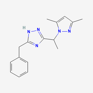 molecular formula C16H19N5 B3956203 3-benzyl-5-[1-(3,5-dimethyl-1H-pyrazol-1-yl)ethyl]-1H-1,2,4-triazole 