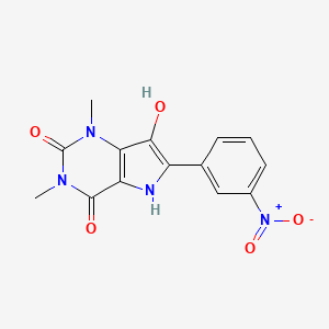 molecular formula C14H12N4O5 B3956214 7-hydroxy-1,3-dimethyl-6-(3-nitrophenyl)-1H-pyrrolo[3,2-d]pyrimidine-2,4(3H,5H)-dione 