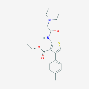 molecular formula C20H26N2O3S B395622 Ethyl 2-{[(diethylamino)acetyl]amino}-4-(4-methylphenyl)-3-thiophenecarboxylate 