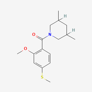 molecular formula C16H23NO2S B3956227 1-[2-methoxy-4-(methylthio)benzoyl]-3,5-dimethylpiperidine 