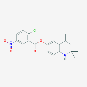 molecular formula C19H19ClN2O4 B3956237 2,2,4-trimethyl-1,2,3,4-tetrahydro-6-quinolinyl 2-chloro-5-nitrobenzoate 