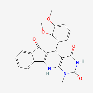 molecular formula C23H19N3O5 B3956255 5-(2,3-dimethoxyphenyl)-1-methyl-5,11-dihydro-1H-indeno[2',1':5,6]pyrido[2,3-d]pyrimidine-2,4,6(3H)-trione 