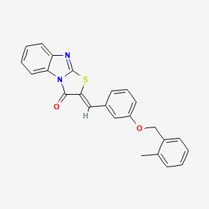molecular formula C24H18N2O2S B3956266 2-{3-[(2-methylbenzyl)oxy]benzylidene}[1,3]thiazolo[3,2-a]benzimidazol-3(2H)-one 