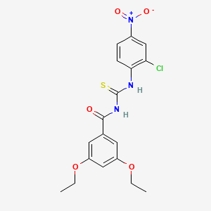 molecular formula C18H18ClN3O5S B3956272 N-{[(2-chloro-4-nitrophenyl)amino]carbonothioyl}-3,5-diethoxybenzamide 
