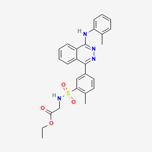 ethyl N-[(2-methyl-5-{4-[(2-methylphenyl)amino]-1-phthalazinyl}phenyl)sulfonyl]glycinate